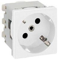 Розетка с заземлением модульная Simon Connect 1-м. 2 мод. белый картинка